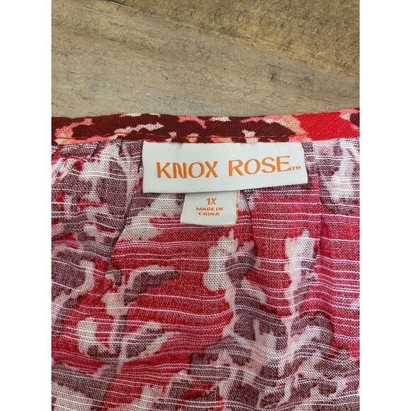 Knox Rose Boho Long Sleeve Maxi Dress Red Floral Flowy Western Versatile Size 1X - Picture 8 of 11